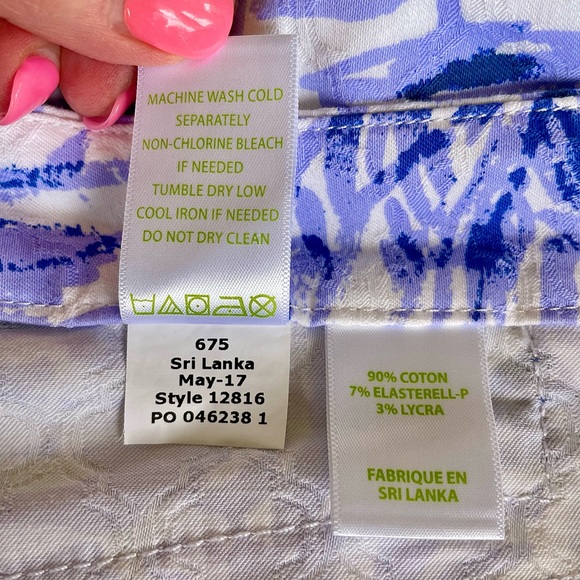 Lilly Pulitzer “Kelly” Slim Pants, EUC, Sz 8, Lavender/Blue w/Texture Stitching - Picture 13 of 14